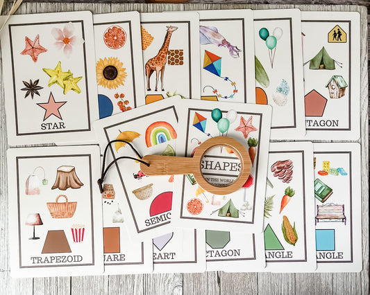 Shapes in the World Around Us Flashcards - Chickadees Wooden Toys