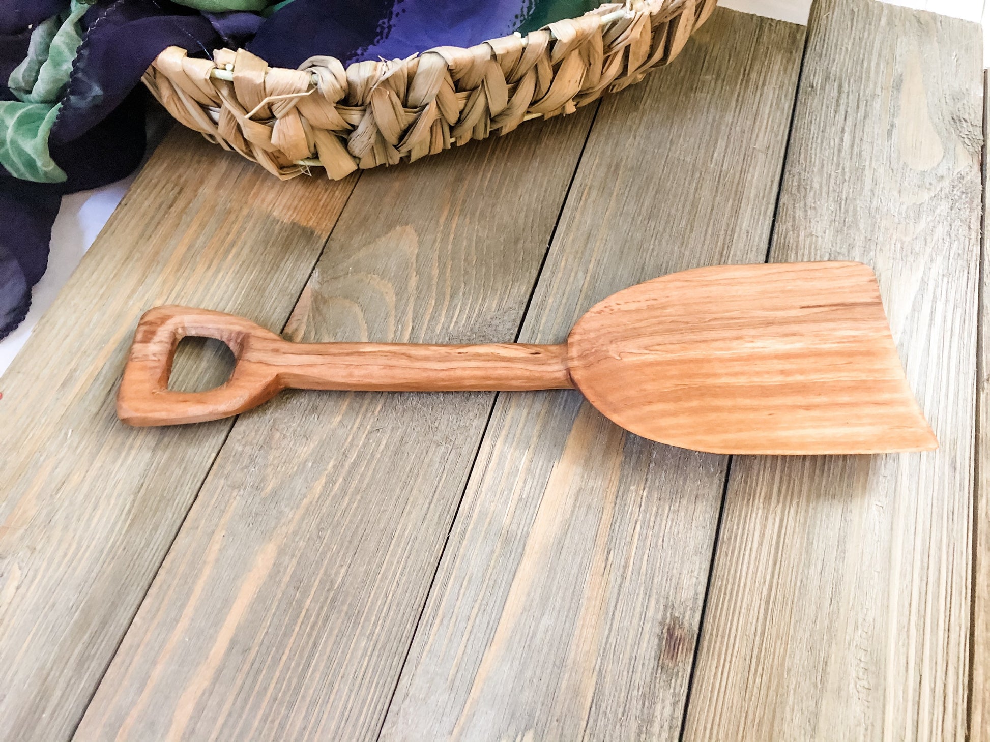 Olive Wood Shovel - Chickadees Wooden Toys