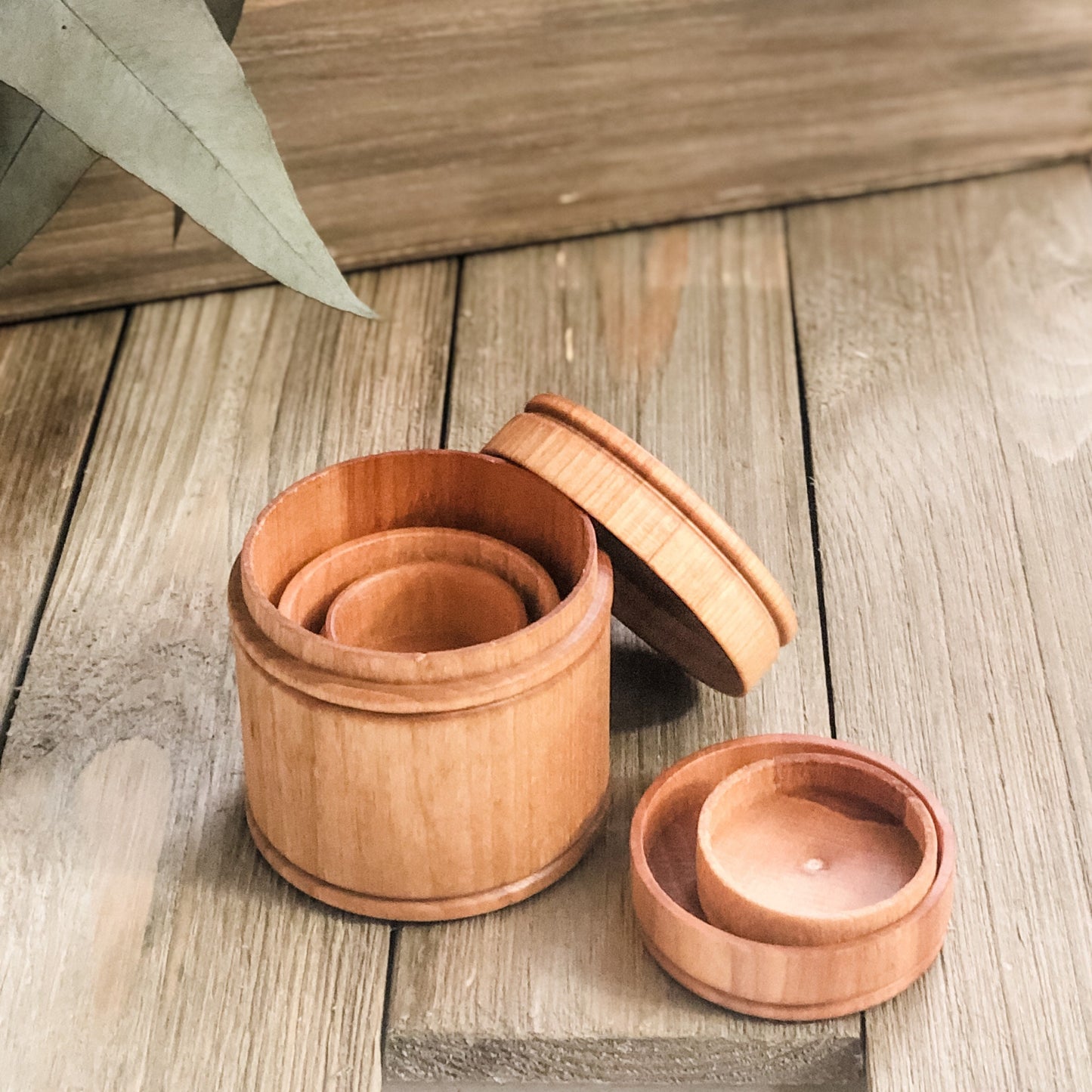 Set of 3 Wooden Nesting Boxes - Chickadees Wooden Toys