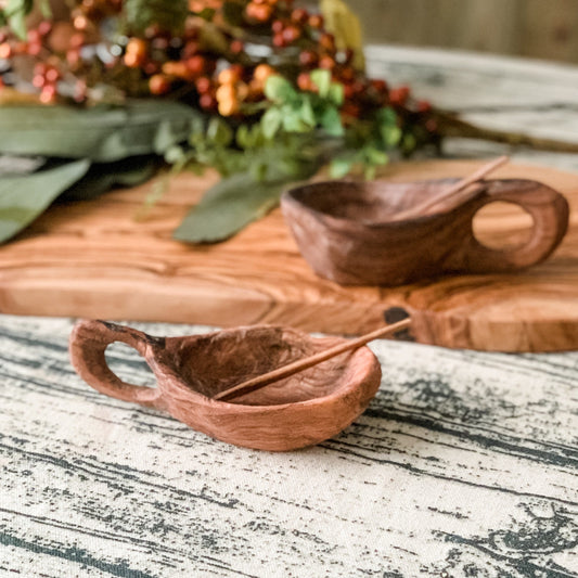 Wild Olive Wood Pouring Cup - Chickadees Wooden Toys